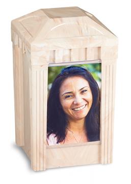 I Remember Urn - Sandstone Plastic w/1 picture pane